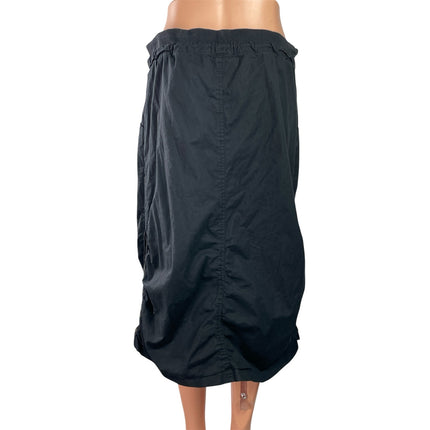 Contrast Women's Black High Waisted Straight Parachute Cargo Midi Skirt Size M