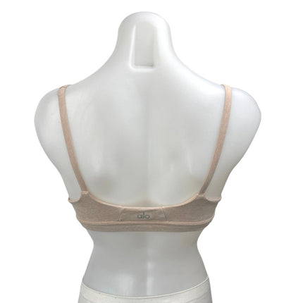 Alo Nude Beige Sleeveless Cutout Yoga Workout Athletic Sports Bra Top Size S