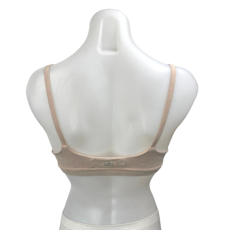 Alo Nude Beige Sleeveless Cutout Yoga Workout Athletic Sports Bra Top Size S