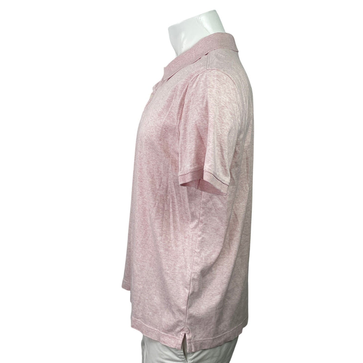 Banana Republic Men's Pink Luxe Touch Performance Short Sleeve Polo Shirt Sz L