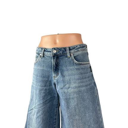 Silver Jeans Co Women's Blue Mid Rise Wide Leg Baggy Palazzo Denim Jeans Size 25