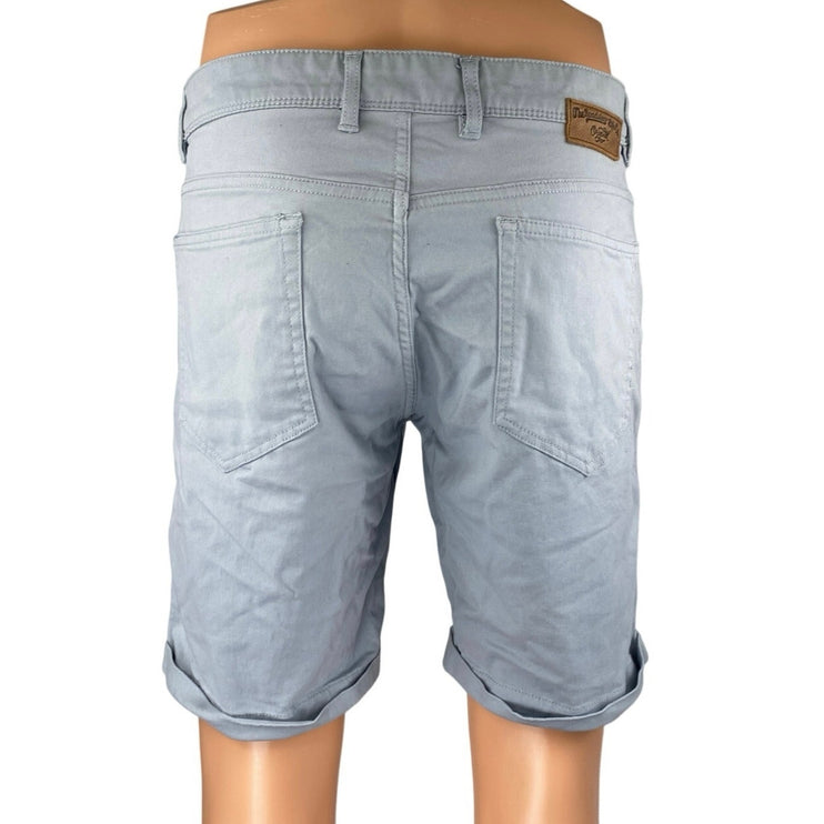 The Roadster Life Co Men's Blue Bermuda Cuffed Chino Khaki Casual Shorts Size 32