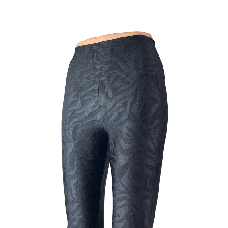 Koral Womens Black Jacquard Textured Yoga Running Athletic Leggings Pants Size S