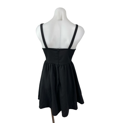 NEW Verdusa Black Corset Bustier Sleeveless Cami Fit & Flare Mini Dress Size S