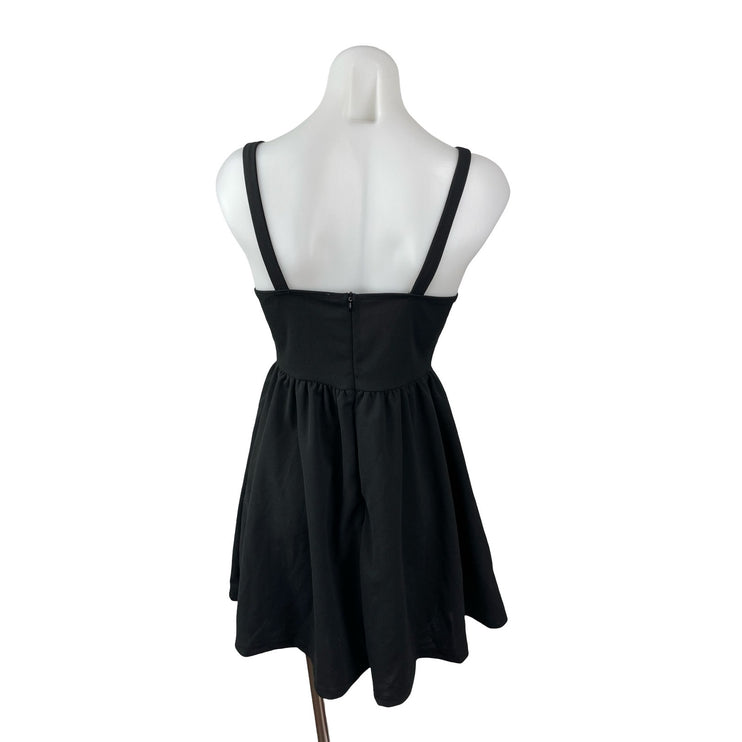 NEW Verdusa Black Corset Bustier Sleeveless Cami Fit & Flare Mini Dress Size S