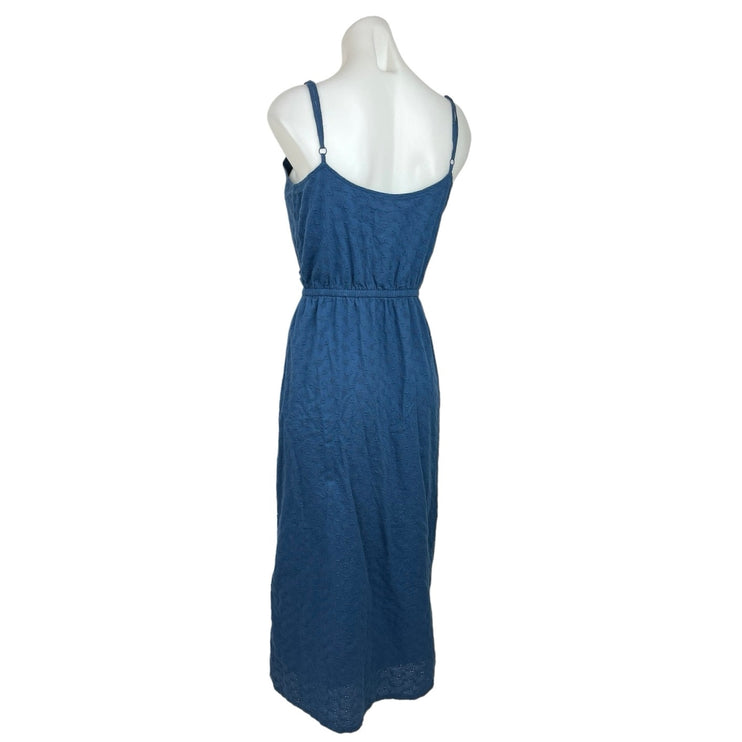 Style & Co Blue V Neck Surplice Sleeveless Elastic Waist Midi Dress Size M