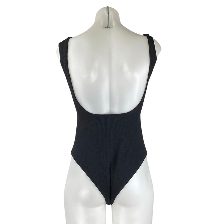 Zara Women's Black Sleeveless Square Neck Open Back Tank Bodysuit Top Size S