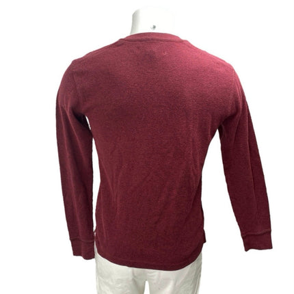 U.S Polo Assn. Men's Red Slim Fit Henley Long Sleeve Sweatshirt Sweater Top Sz S