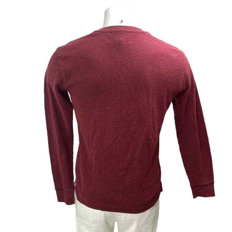 U.S Polo Assn. Men's Red Slim Fit Henley Long Sleeve Sweatshirt Sweater Top Sz S