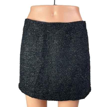 Forever 21 Women's Black Tweed Textured High Rise Slim Mini A-Line Skirt Size M
