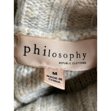 Philosophy Women's Gray Wool Long Sleeve Turtleneck Knit Sweater Top Size M
