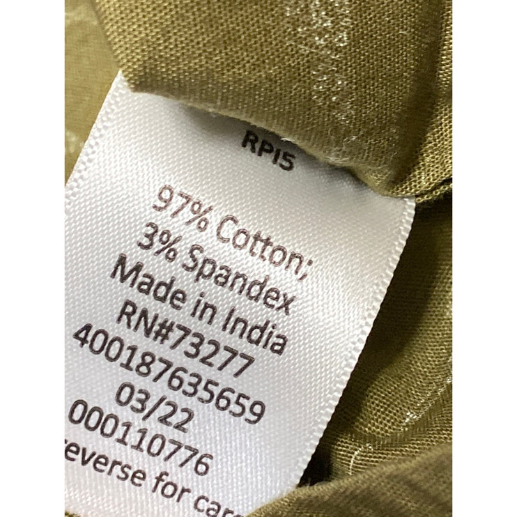 Sonoma Men's Olive Green Short Sleeve Bird Sea Button Down Shirt Top Size M