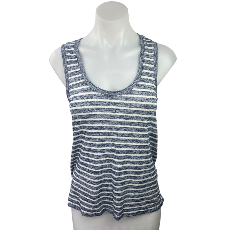 Gap Women's Blue Striped Scoop Neck Sleeveless Stretch Pullover Tank Top Size M