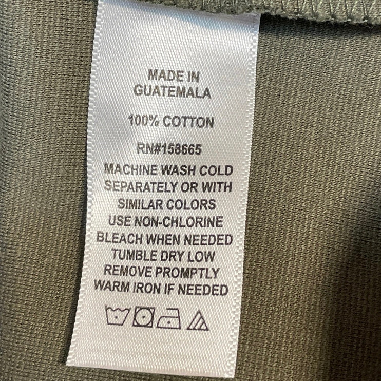 Vintage Threadz Green Sleeveless Crew Neck Button Up Crop Henley Tank Top Sz XL