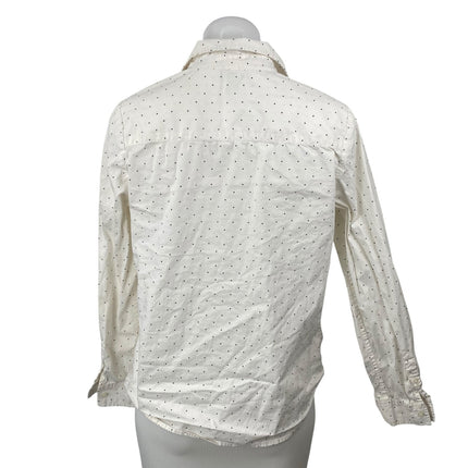 U.S. Polo Assn. Womens Polka Dot Collared Long Sleeve Button Down Shirt Top Sz M