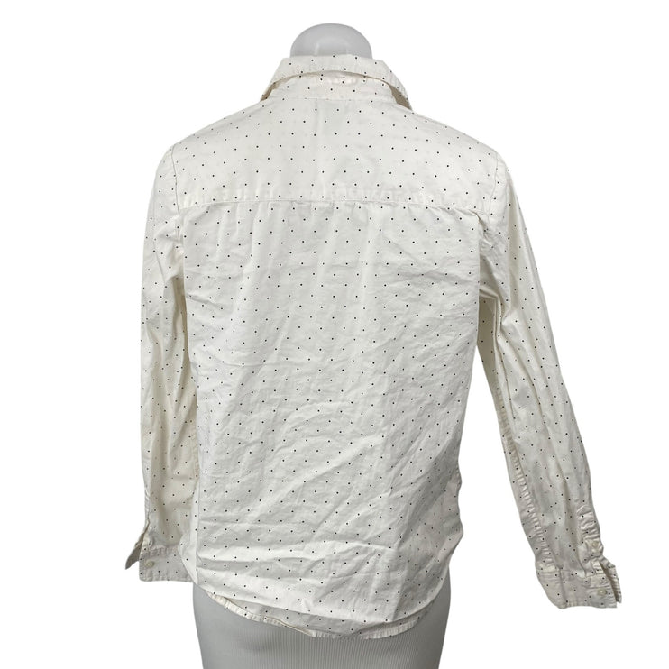 U.S. Polo Assn. Womens Polka Dot Collared Long Sleeve Button Down Shirt Top Sz M