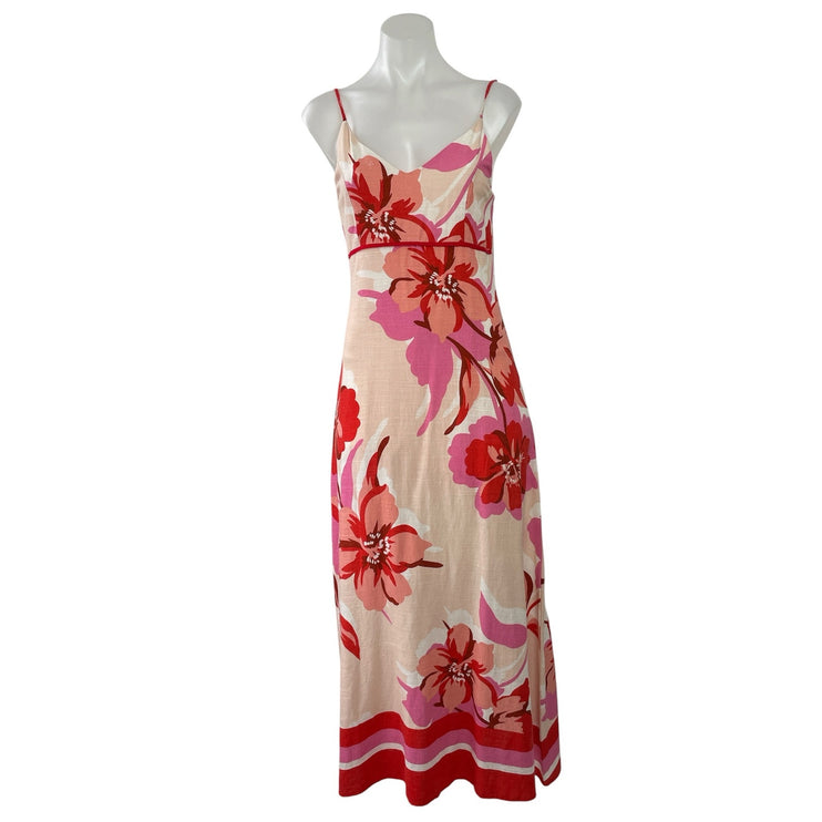 NEW White Closet Multicolor Floral V Neck Sleeveless Cami A Line Maxi Dress XS
