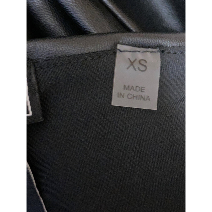 Bagatelle Women's Black Faux Leather Vegan Flared Bootcut Leggings Pants Size XS