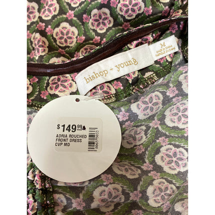NEW Bishop + Young Adria Multicolor Floral Ruched Sleeveless Cami Tank Dress M
