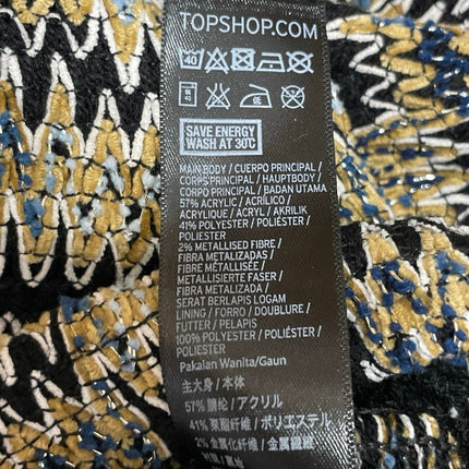 Topshop Multicolor Tweed Chevron Knit Sleeveless Round Neck Mini Sheath Dress 4