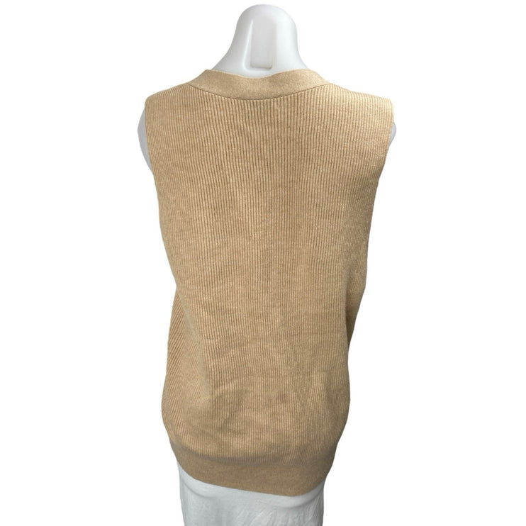 NEW Aritzia Babaton Sidney Tan Wool Cashmere Deep V Sweater Vest Top Size XXS