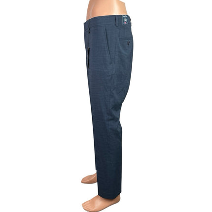 NEW The Savile Row Men's Blue Slim Tapered Trousers Dress Pants Size 34x30