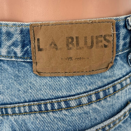 LA Blues Cotton Light Wash Classic Fit High Rise Straight Cropped Jeans Size 12P