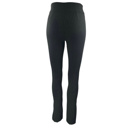 NA-KD Womens Black Pinstriped High Waisted Slim Flare Trousers Pants Size US 6