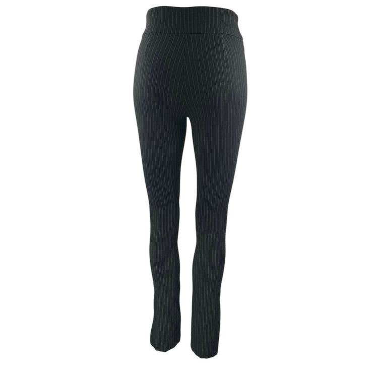 NA-KD Womens Black Pinstriped High Waisted Slim Flare Trousers Pants Size US 6