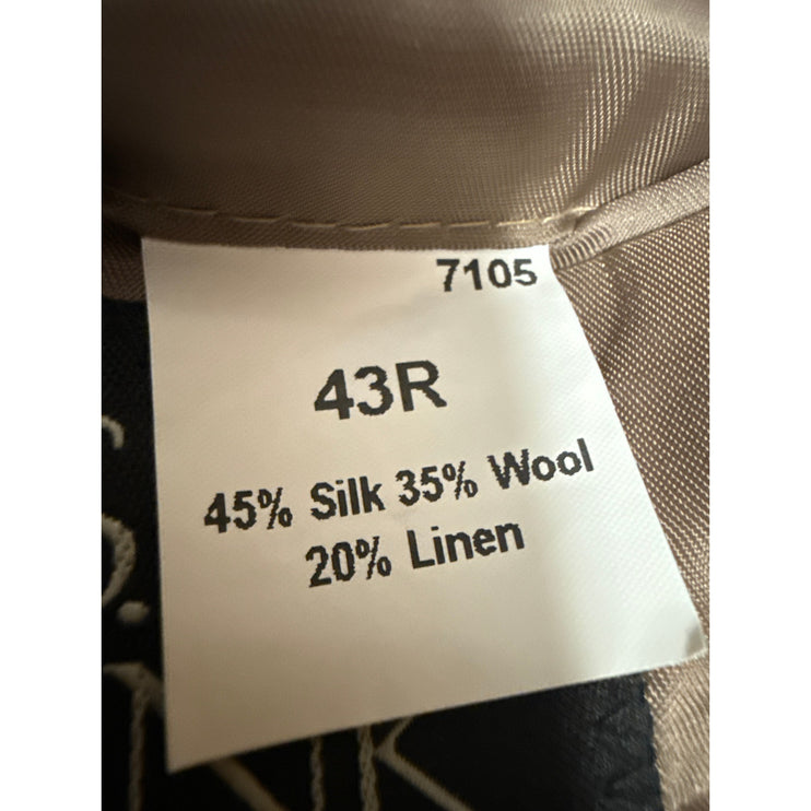 Jos. A. Bank Men's Brown Plaid Silk Wool Linen Sports Coat Blazer Jacket Size L