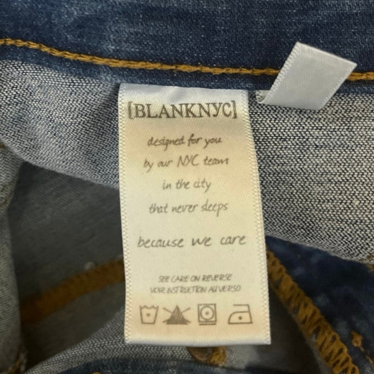 Blank NYC Women's Blue Medium Wash Mid Rise Skinny Leg Denim Jeans Pants Size 27