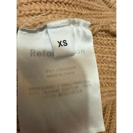 Reformation Sanzo Women's Tan Ribbed Knit High Rise Mini Lounge Shorts Size XS