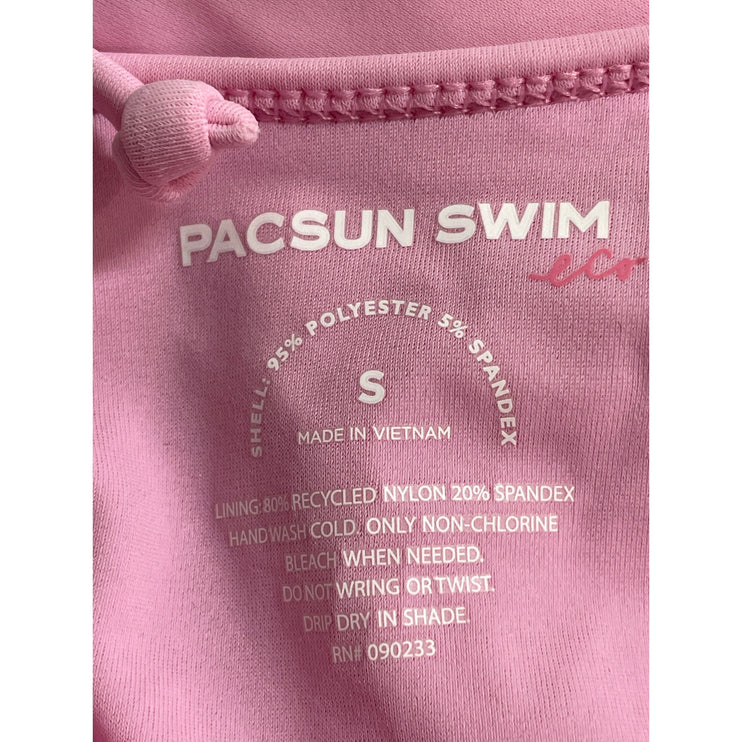 Pacsun Swim Eco Women's Pink Floral Faye Triangle Bikini Summer Swimwear Set S