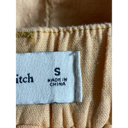 Abercrombie & Fitch Women's Yellow Linen High Rise Pleated Mini Shorts Size S