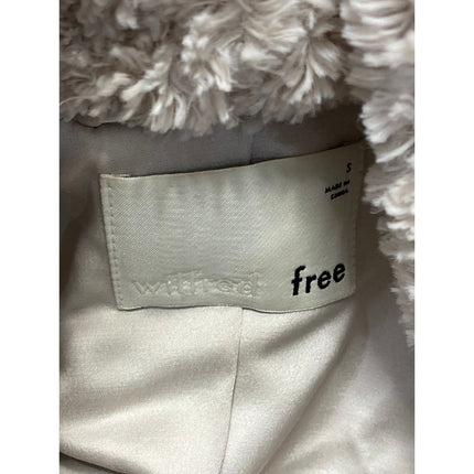 Aritzia Wilfred Cream Faux Fur Robe Collar Long Sleeve Cardigan Coat Jacket Sz S
