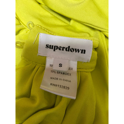 Superdown Emani Women's Yellow Sleeveless Halter Wrap Crop Tank Top Size S