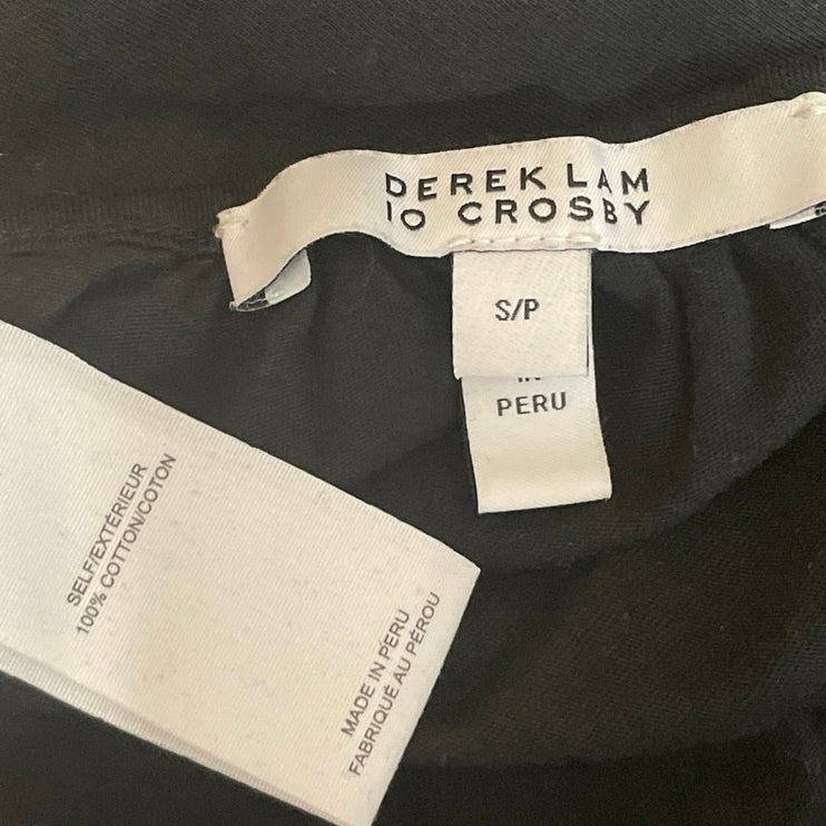 Derek Lam 10 Crosby Women's Black Long Puff Sleeve Crew Neck Blouse Top Size S