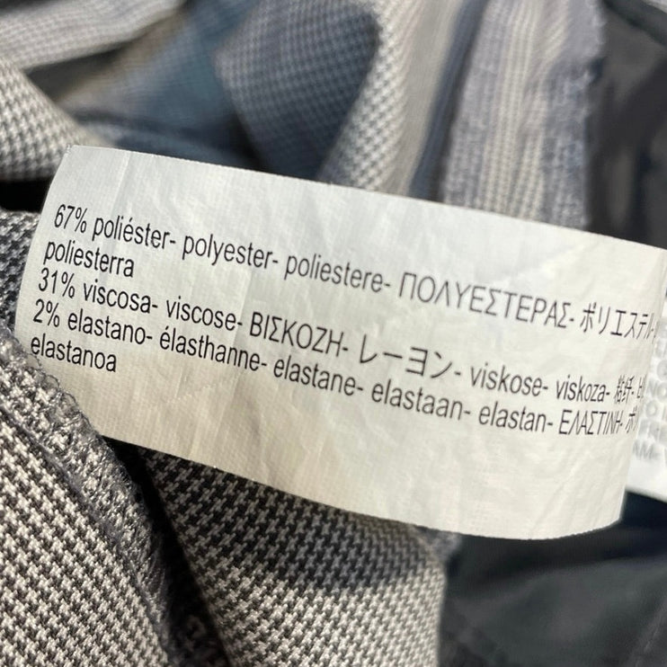 Zara Basic Woemns Gray Hounsdtooth Low Rise Straight Trousers Dress Pants Size 6