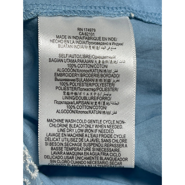 BCBGeneration Womens Blue Floral Eyelet Ruffle High Waisted Mini Casual Shorts M