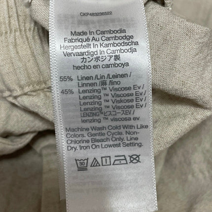Madewell Women's Cream Linen High Waisted Pleated Wide Leg Trousers Pants Sz 00