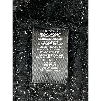 Alice + Olivia Akira Black Silver Beaded Bow 3/4 Sleeve Cardigan Sweater Top M