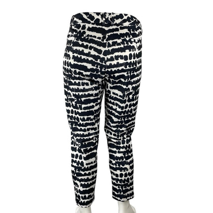 Eloquii Women's Black White Printed High Rise Stretch Straight Trousers Pants 18