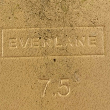 Everlane The Double Strap Black Leather Square Toe Slip On Flats Sandals Sz 7.5