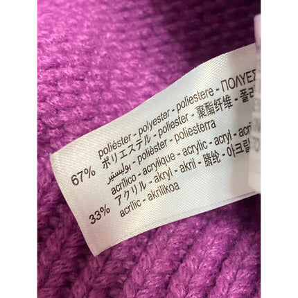 Zara Purple Pink Chunky Knit Asymmetric Collar Button Long Sleeve Crop Sweater S