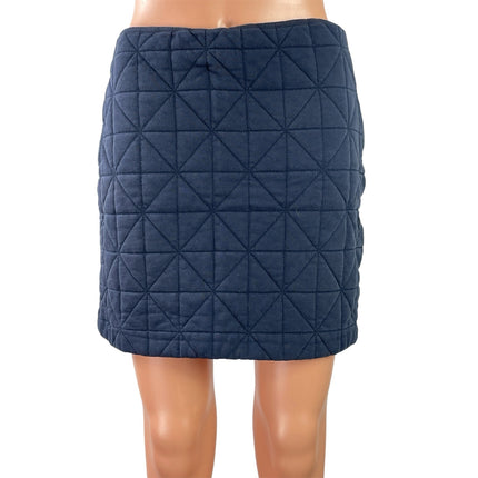 & Other Stories Women's Navy Blue Quilted Puffer Zip Pencil Mini Skirt Size 8