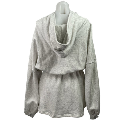 NEW Popflex Game Day Women Gray Half Zip Hoodie Hooded Blouson Mini Dress Size S