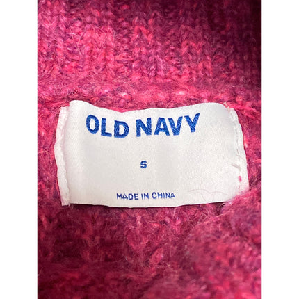 Old Navy Women's Pink Wool Turtleneck Ribbed Knit Long Sleeve Sweater Top Sz S