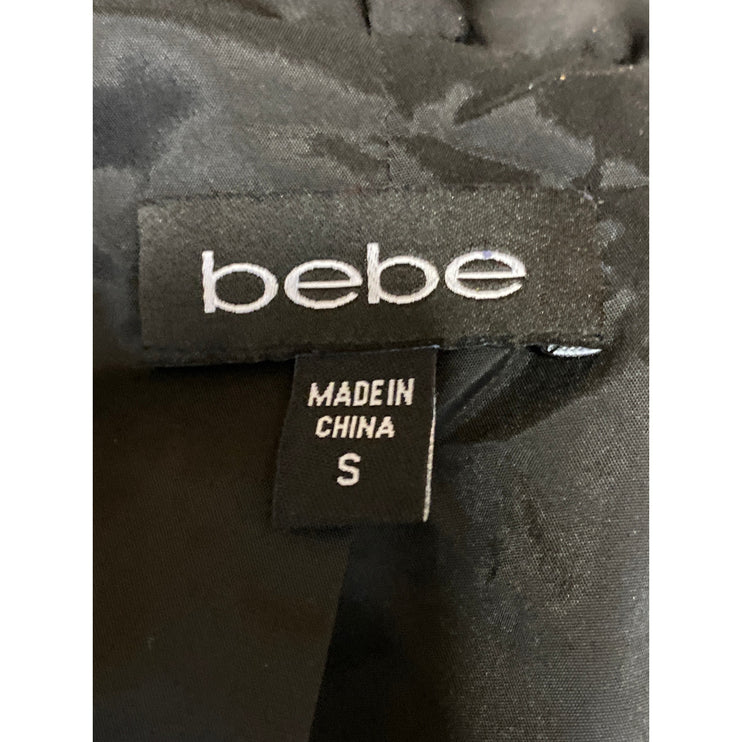 Bebe Women's Black Sleeveless Shawl Collar Career Vest Blazer Coat Jacket Size S