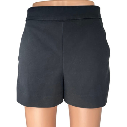 Zara Women's Black High Waisted Zipper Pockets Casual Mini Twill Shorts Size S