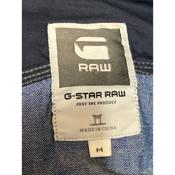 G-Star Raw Womens Blue Long Sleeve Chambray Pocket Button Down Mini Dress Size M